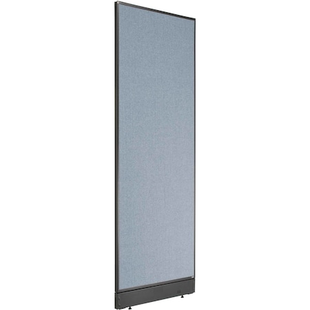 Interion By Global Industrial Interion Non-Electric Office Partition Panel with Raceway, 24-1/4inW x 76inH, Blue 277662NBL